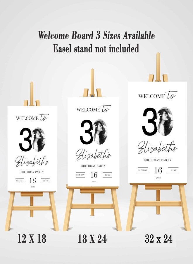 Theme My Party 30th Birthday Decoration Welcome Sign I Welcome Sign for 30th Birthday I Customised Welcome For 30th Birthday Party With Pic - Image 4